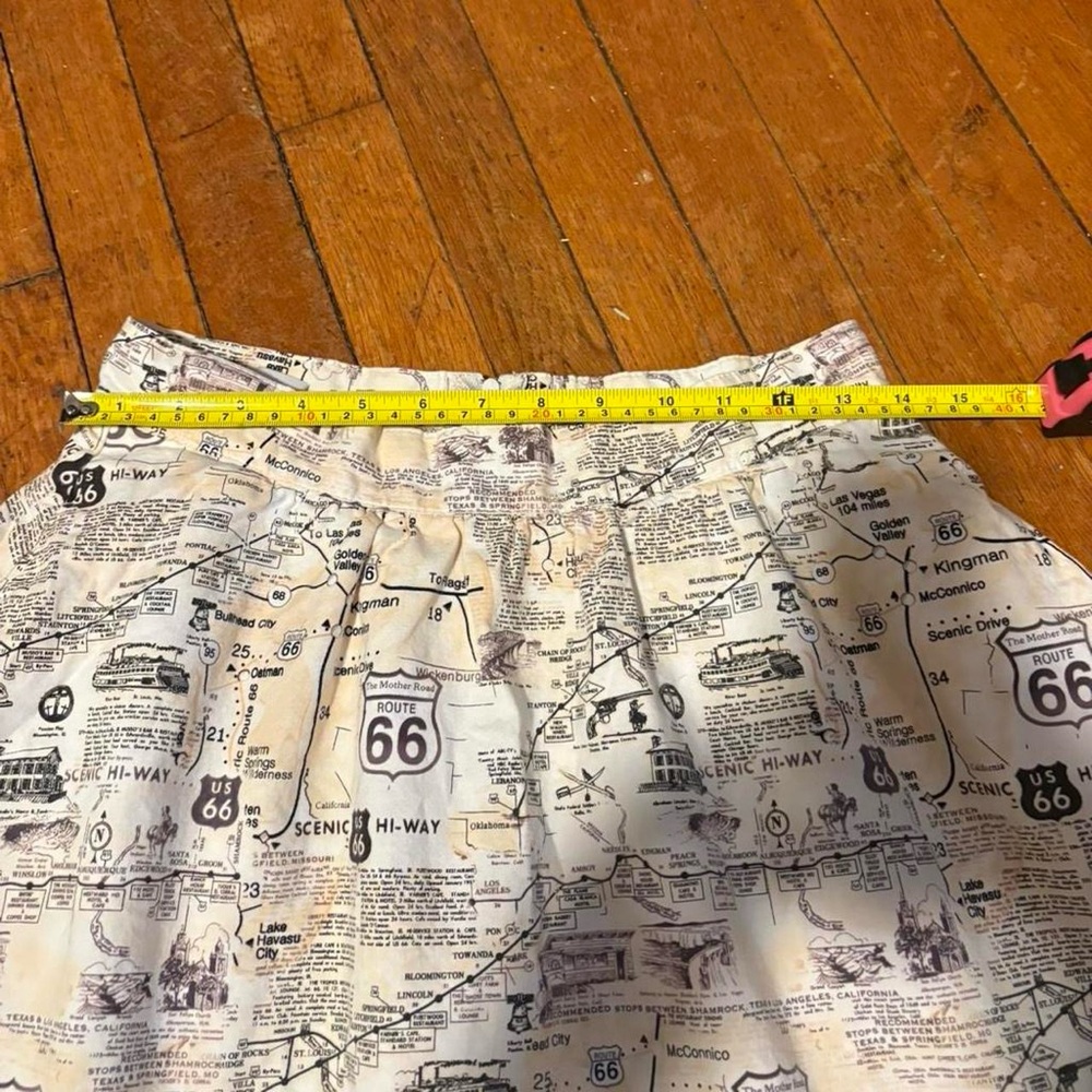 Really fun skirt with with Route 66 map print cotton made in USA med - Picture 8 of 8